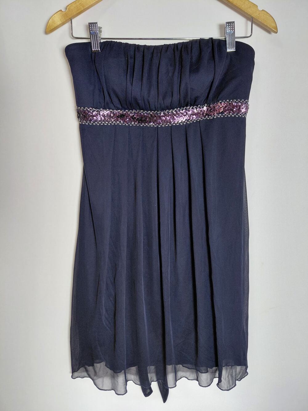 Sweet Storm Strapless Dress Sequin Trim Knee Length Size L